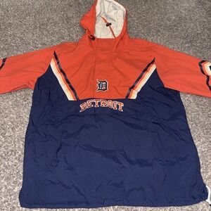 Detroit Tigers Mitchell & Ness Orange/Navy  Half-Zip Pullover Jacket Mens‎ Large